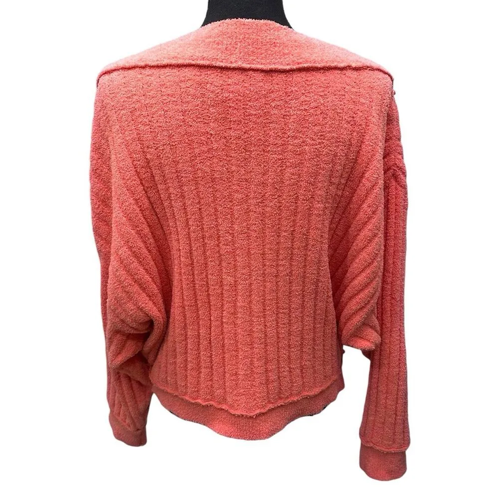 Free People Coral Chenille Wide Neck Sweater Women's Size Medium Long Sleeve NWT - Image 5