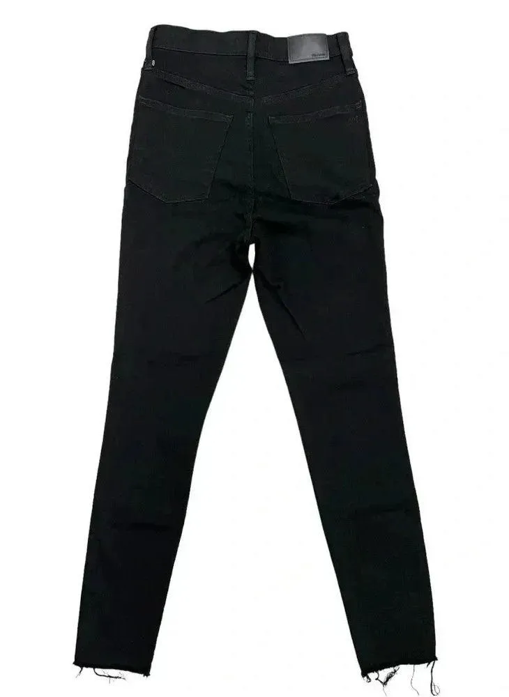 MADEWELL 11" High Rise Skinny Raw Hem Ankle Skinny Jeans Black Casual Size 27 - Image 6