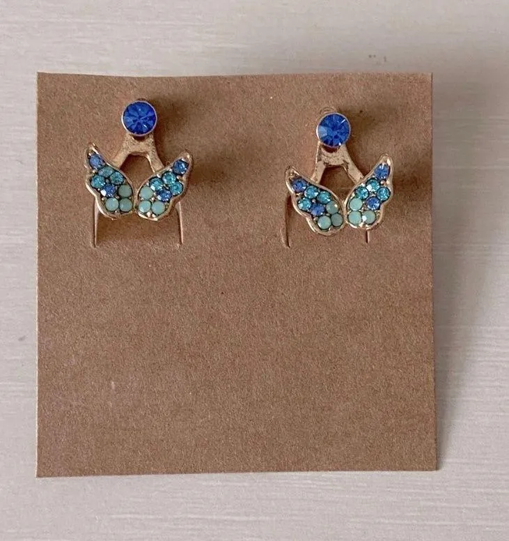 rhinestone fairy butterfly earrings - Image 2