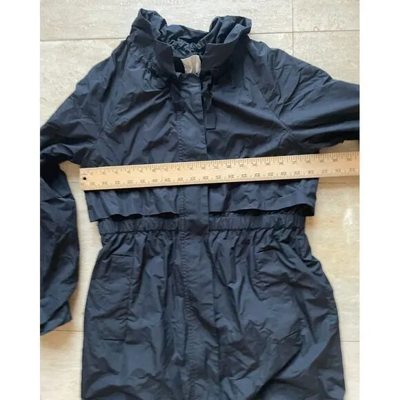 Ann‎ Taylor Loft Lightweight Black Windbreaker Jacket with Elastic Waist Coat S - Image 2