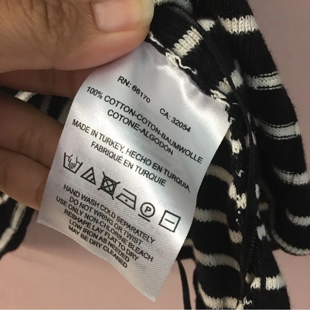 Urban Outfitters Black & Cream Striped Off-The-Shoulder Sweater Top Size S NWT - Image 6