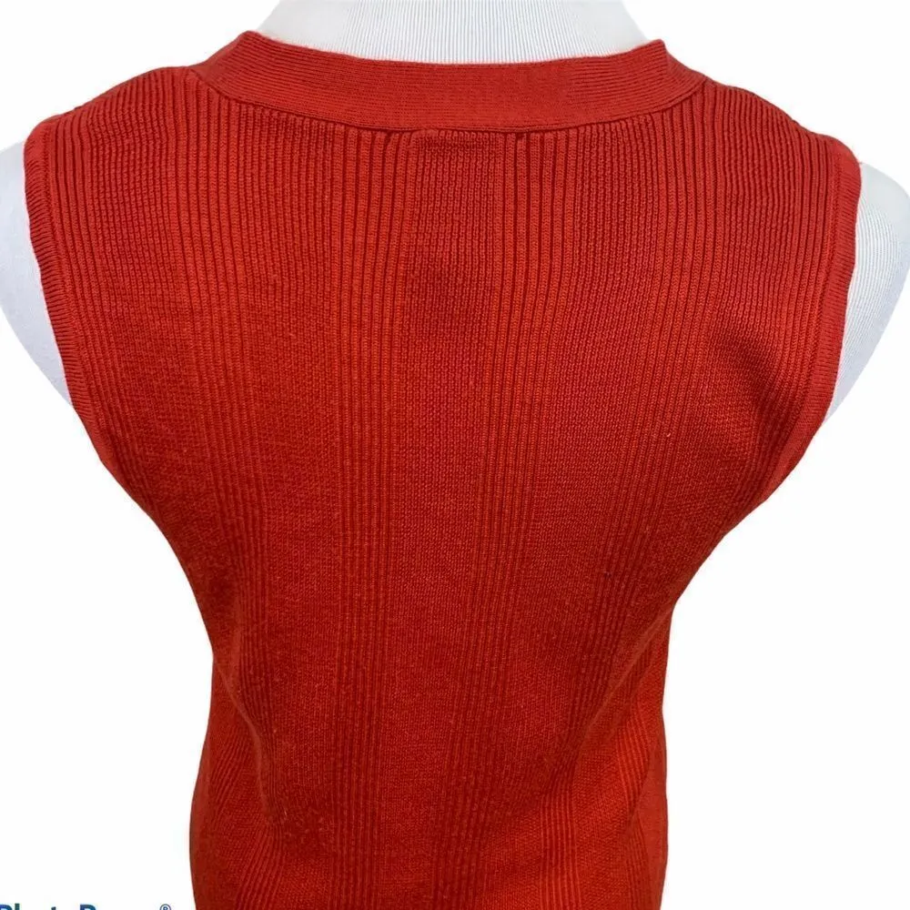 Alex Marie deep rust colored sweater vest S - Image 3