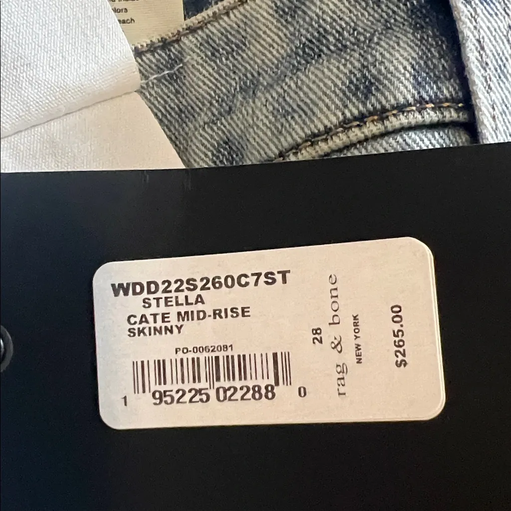 Rag & Bone Stella Cate Mid Rise Skinny Jean Medium Indigo Wash 28 x 30 NWT - Image 13