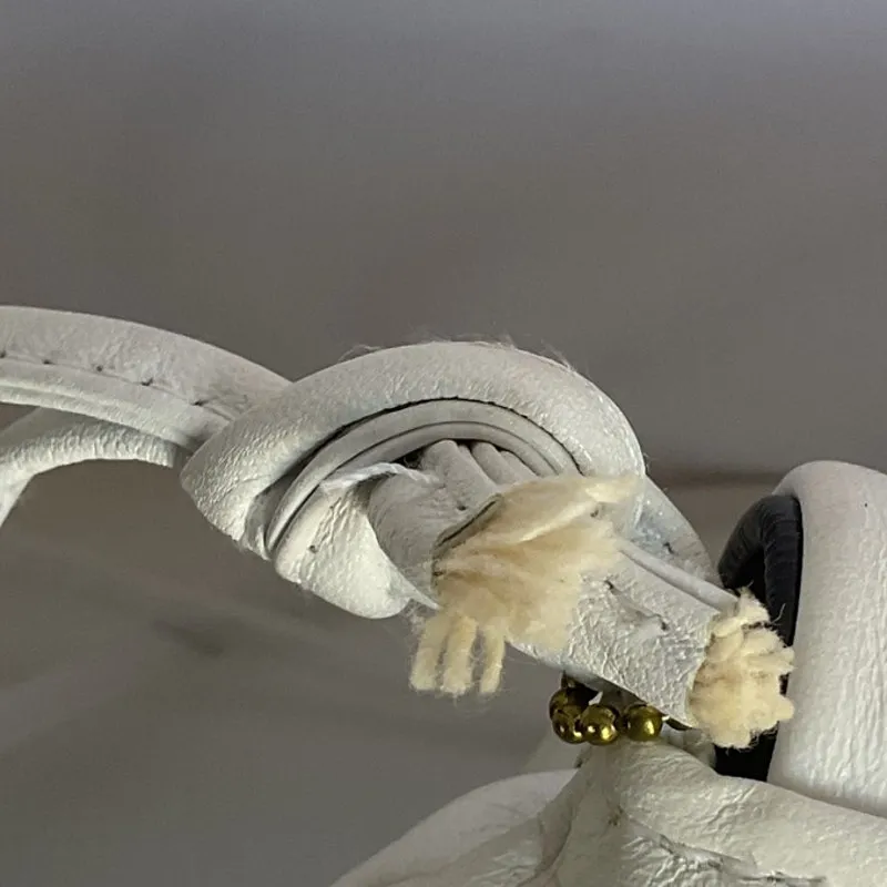 Vintage Aspects 90s Y2K Style White Faux Leather Shoulder Bag Ruched Flap Purse - Image 12