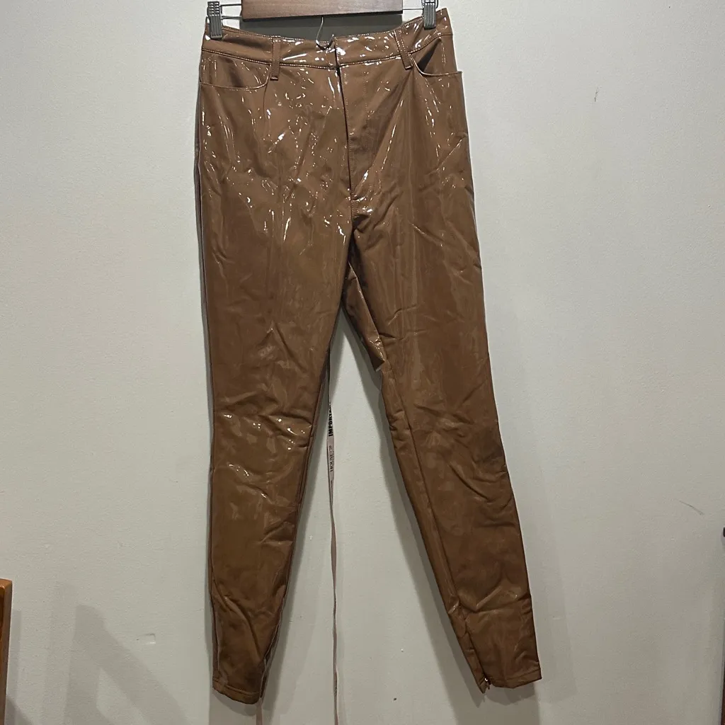 House of CB Glossy Tie Dye Tan Skinny Pants - Image 4