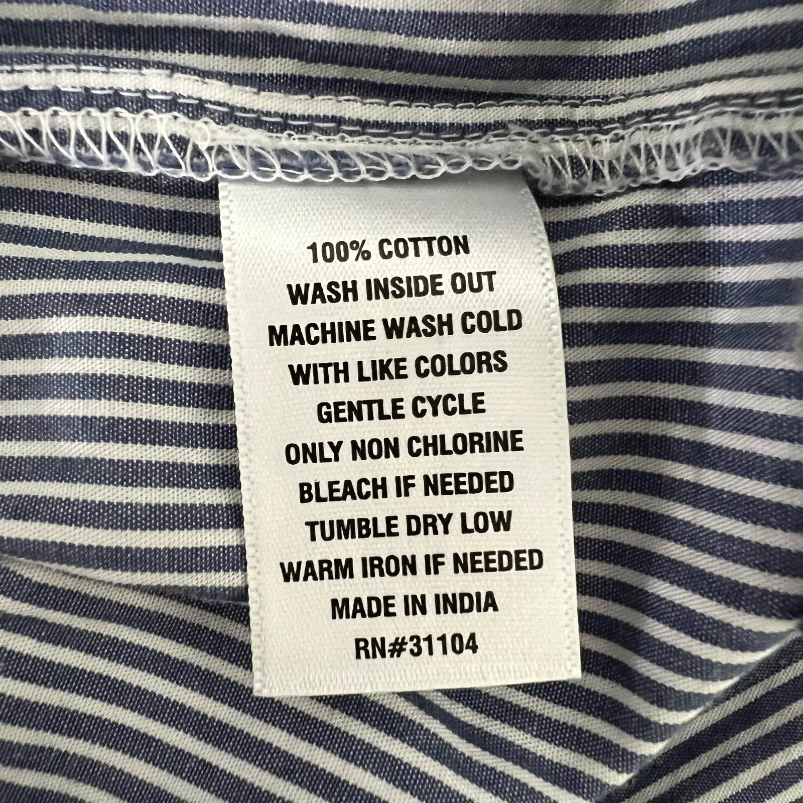 Kim Rogers Blue & White Striped Cotton Wide Leg Pants Size Large New - Image 8