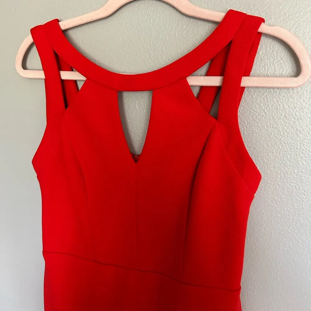 Bright red orange dress - Image 3