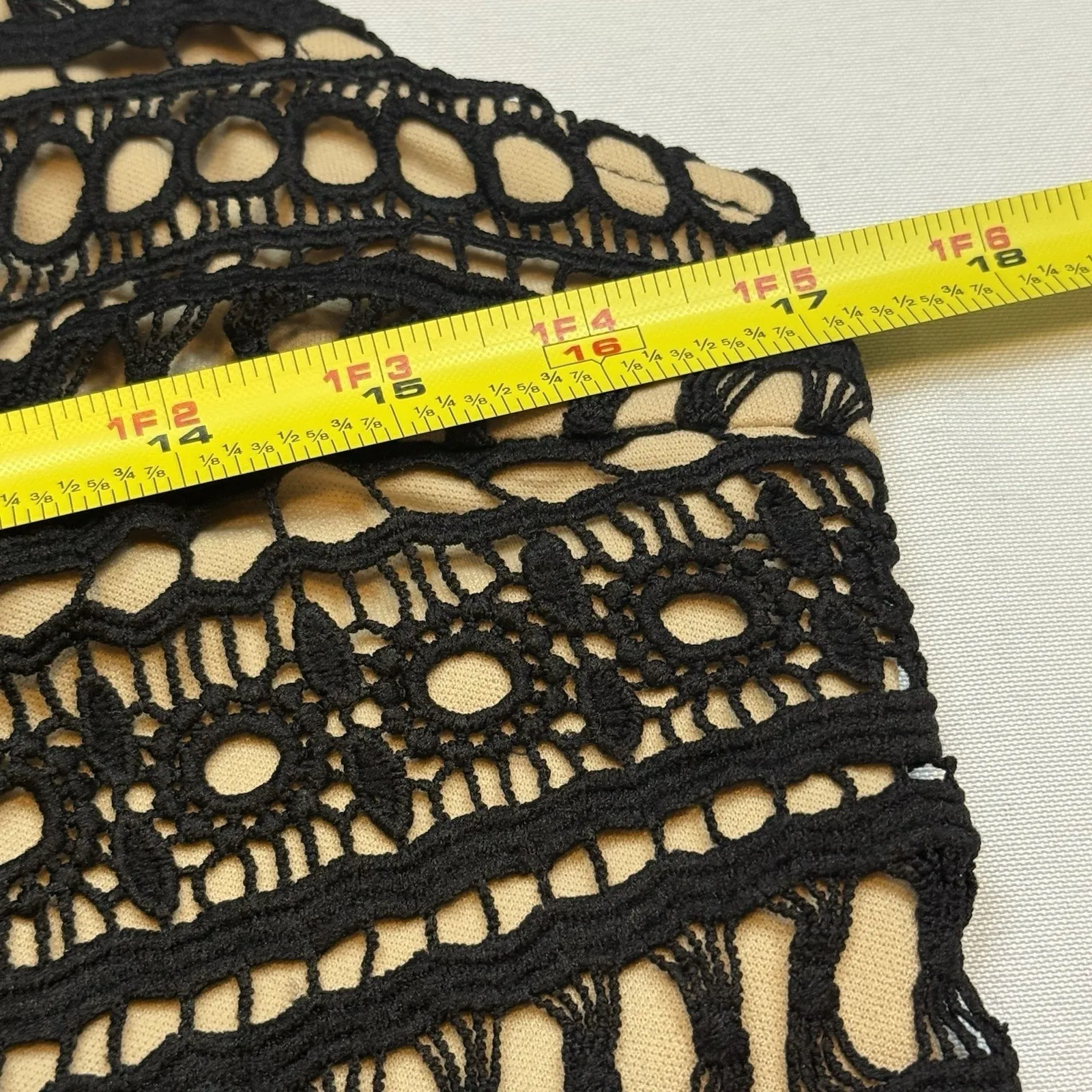 Francescas Womens Black Crochet Cocktail Dress w/ Nude‎ Underlay Classy NWT Sz M Size M - Image 10