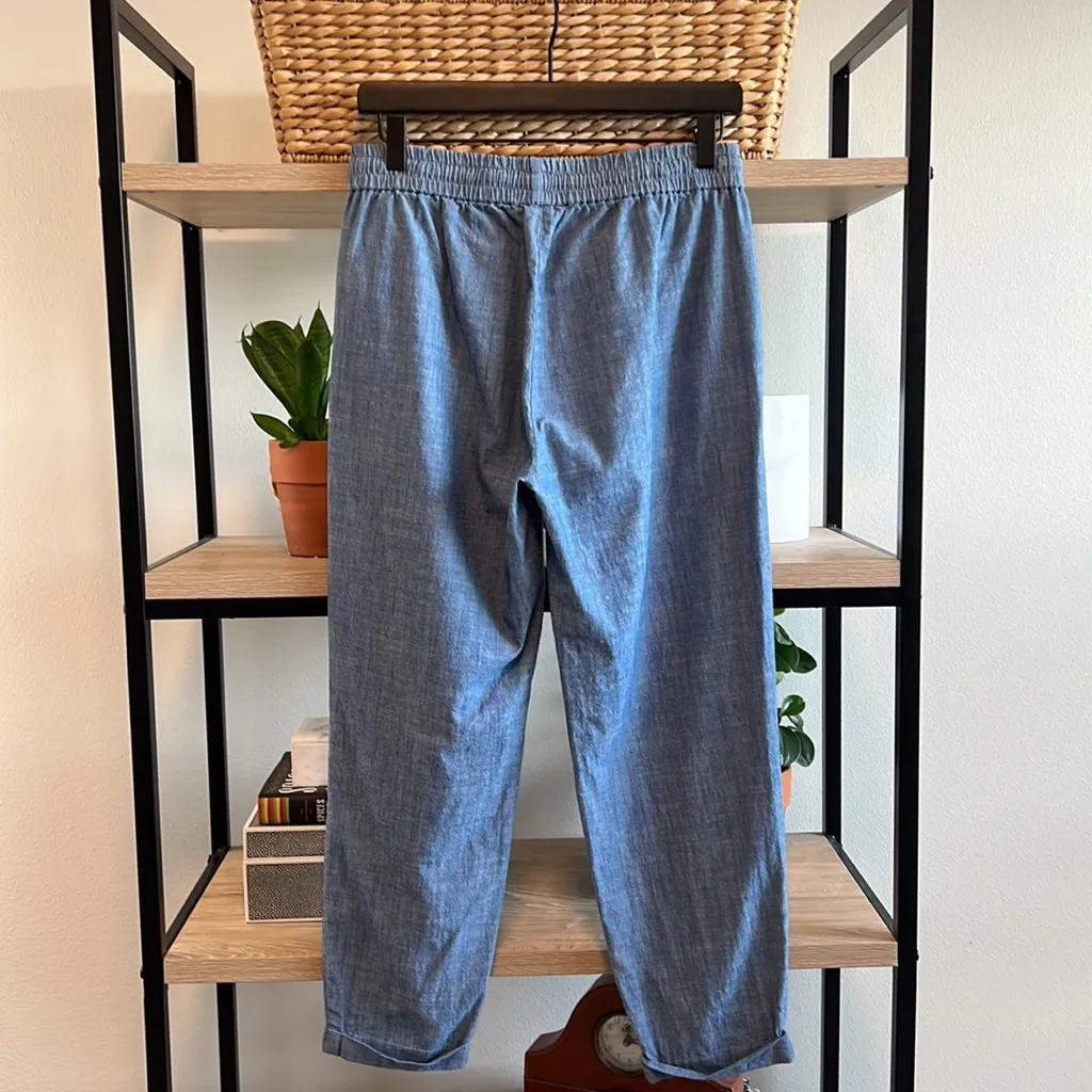 J. Crew Mid-Rise Cotton Chambray Elastic Tie Waistband Pocket Jogger Pant, 2 - Image 5