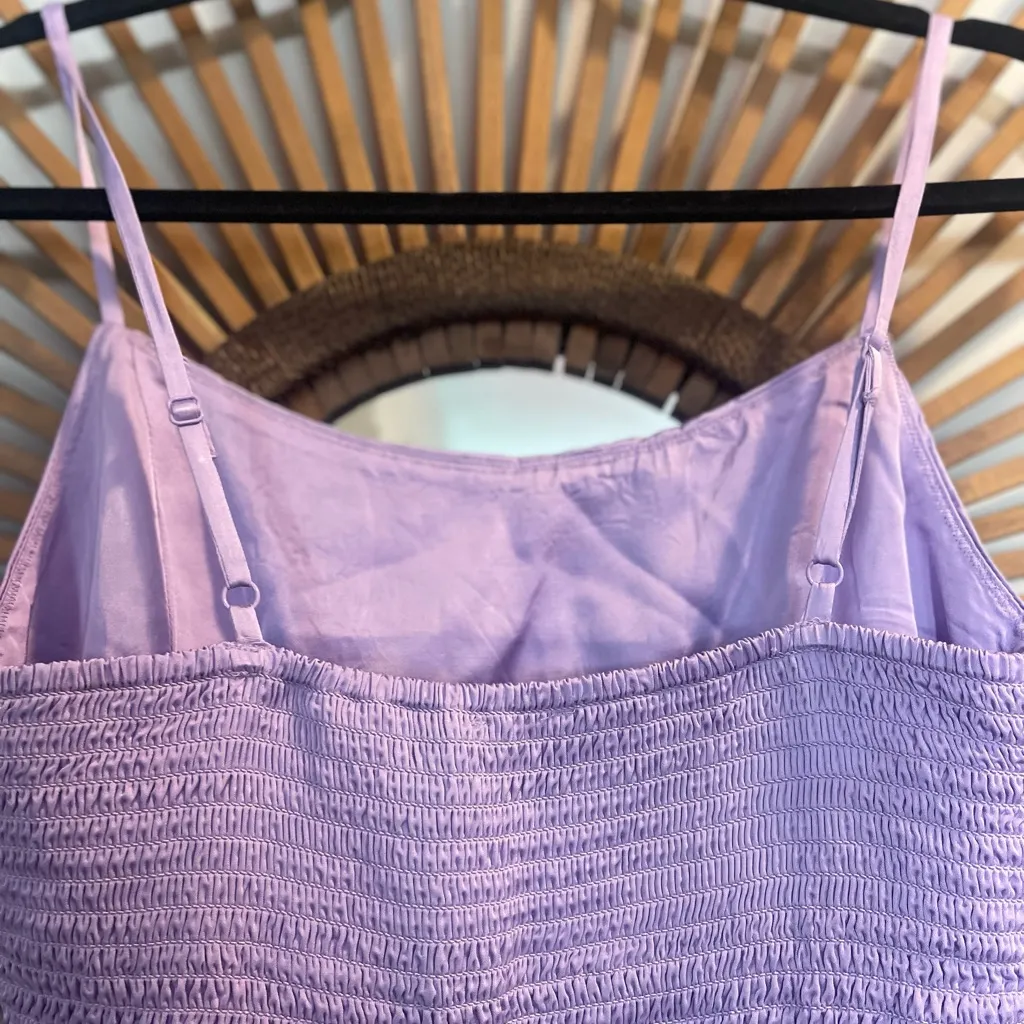 Aerie Lavender Satin Crop Top with Smocked Back Corset Style Size M NWT Feminine - Image 6