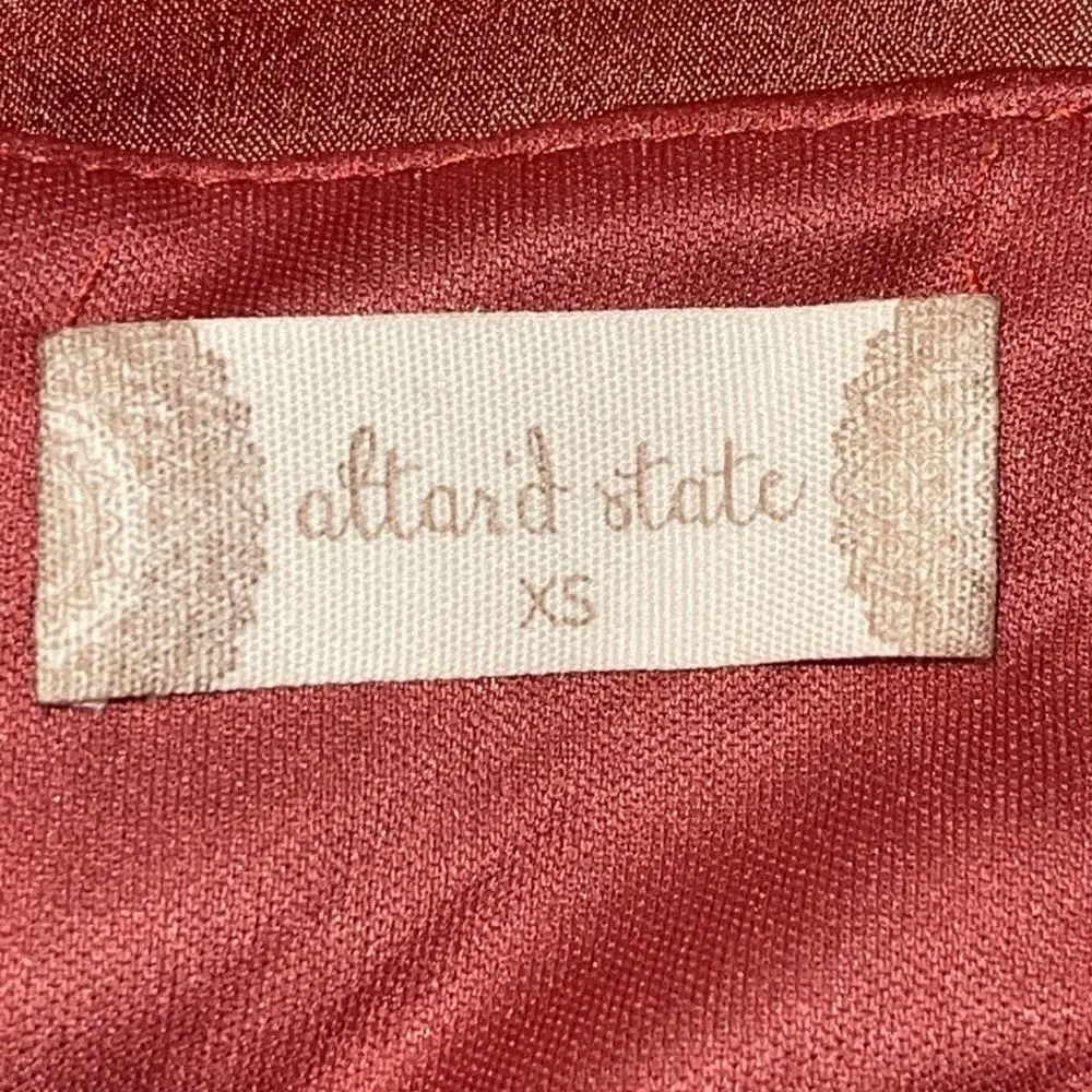 Altar'd State Anniston Cowl‎ Neck Satin Cami Mini Dress Red Salmon XS NWT - Image 6