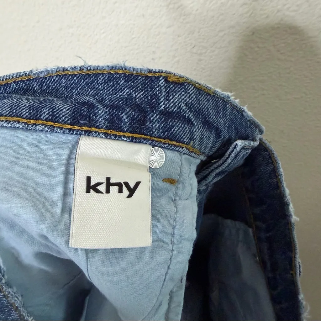 Khy × Natasha Zinko Classic Straight Leg Jeans Raw Hem Womens Size 30 Blue - Image 7