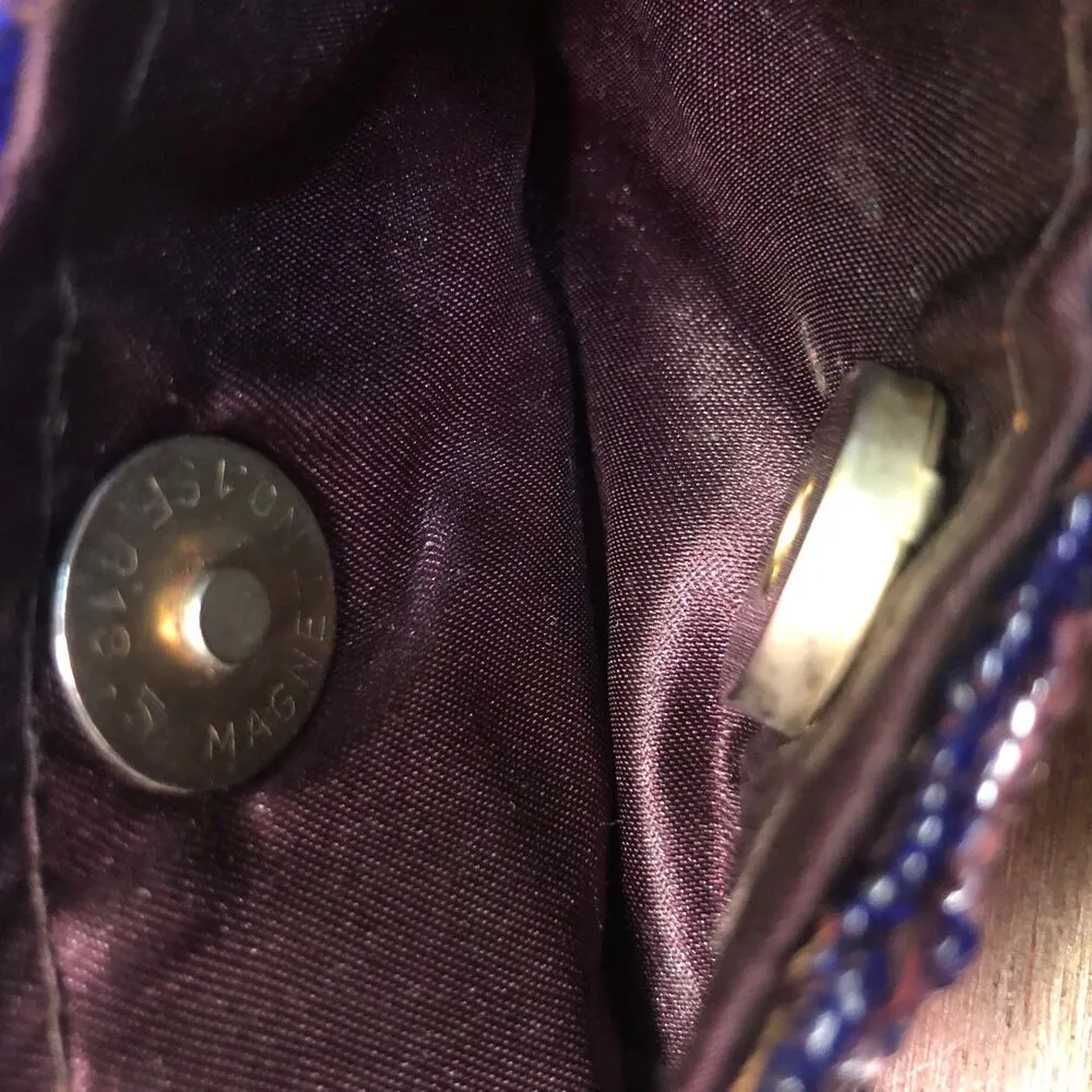 y2K Purple and Blue Patterned Beaded Mini-Satchel - Image 9