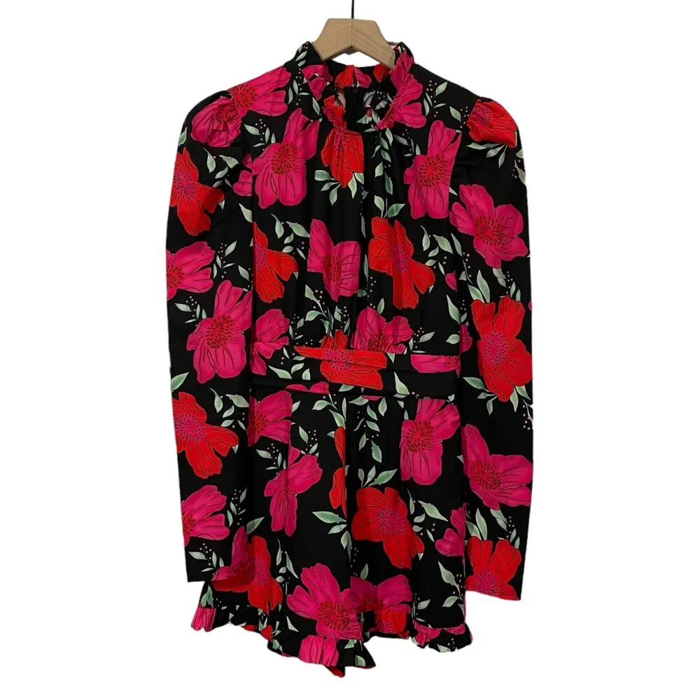 Pretty Little Thing  High Neck Romper - Black Floral - 2 - Image 7