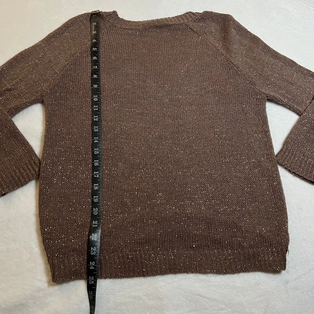 Gossip Girl by Romeo & Juliet Couture V-Neck Metallic Knit Sweater Size Small - Image 7