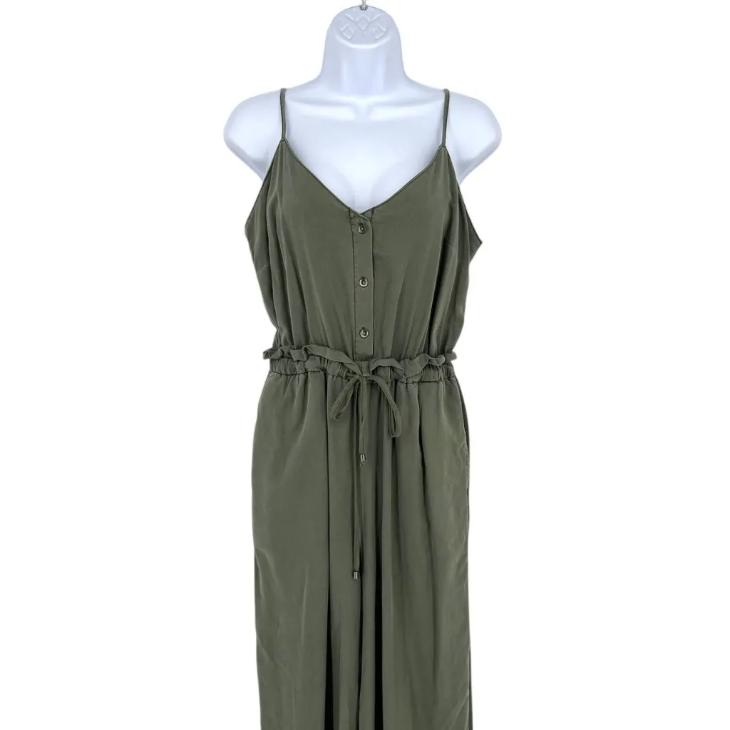 Splendid Button-Front Jumpsuit Olive Green Size Medium - Image 2