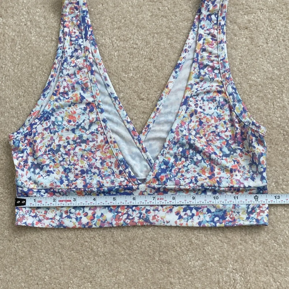By Anthropologie Lightly Lined Bralette Silky Womens Size XS Small White Purple - Image 5