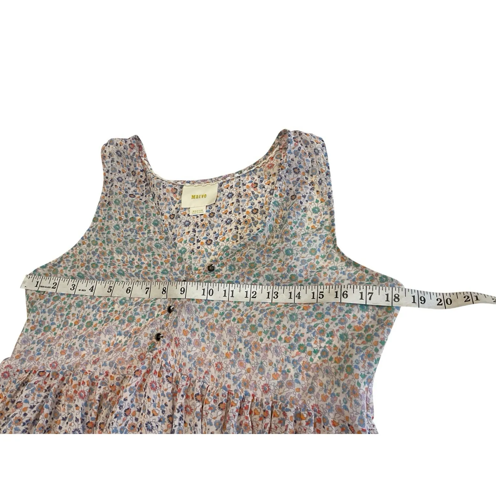 Women's Anthropologie Maeve‎ Violetta Floral Sheer Lace Boho Dress Size Medium - Image 5