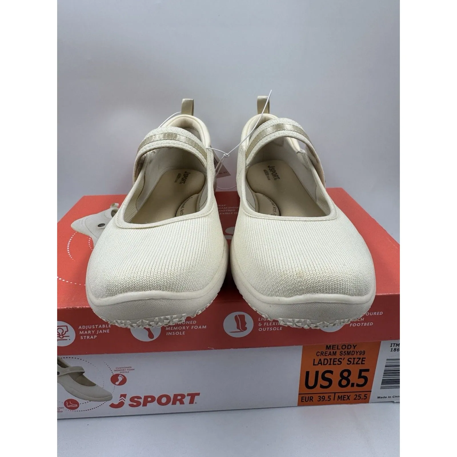 Jsport Womens Shoes Beige Mary Jane Memory Foam Contoured Arch Lightweight 8.5 - Image 2