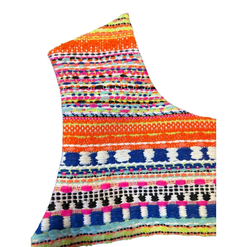 PERSIFOR Black Sleeveless Embroidered Tweed Woven Textile Dress Women's SMALL - Image 4