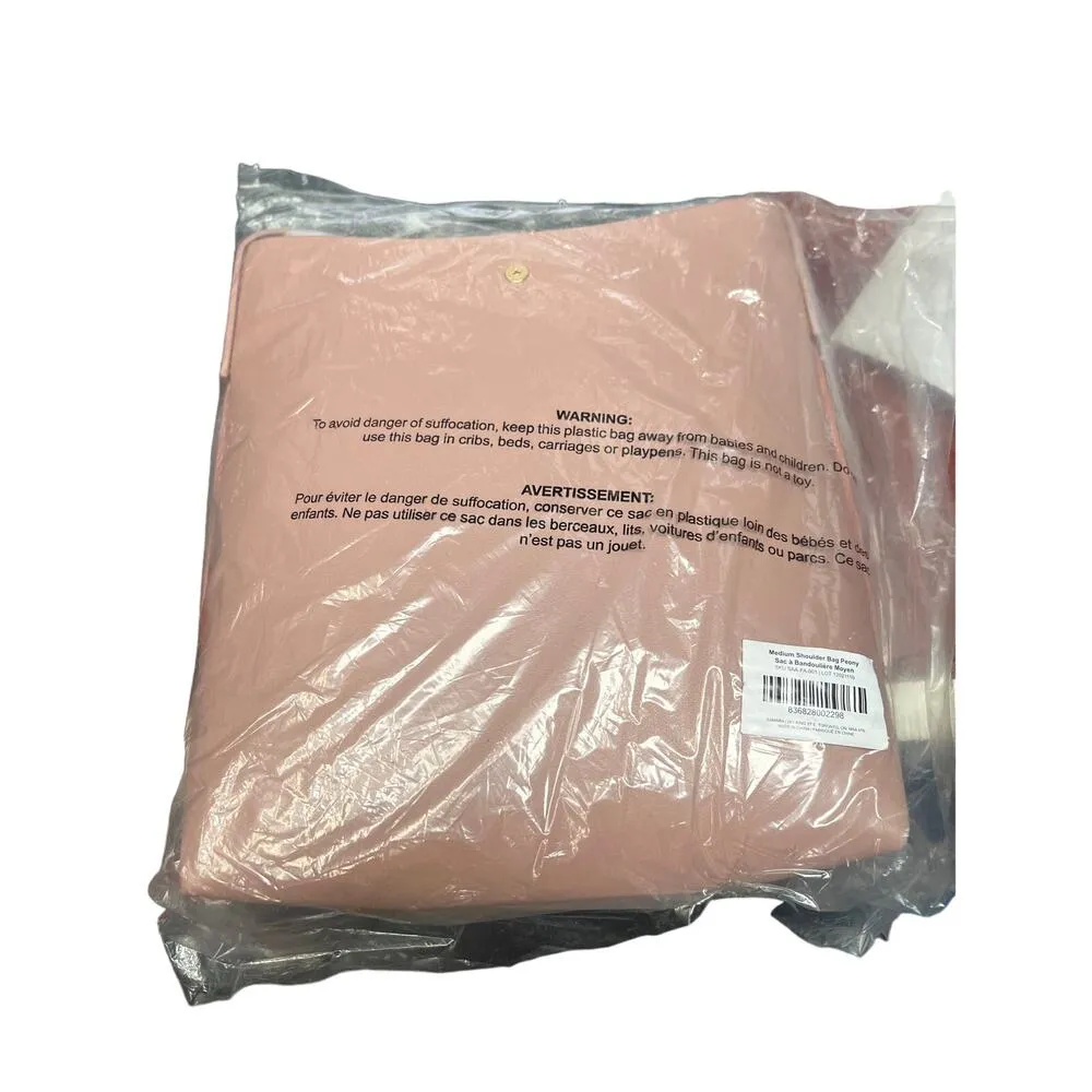 SAMARA Medium Shoulder Bag Peony Pink Handbag Crossbody Vegan Leather Suede NEW - Image 6