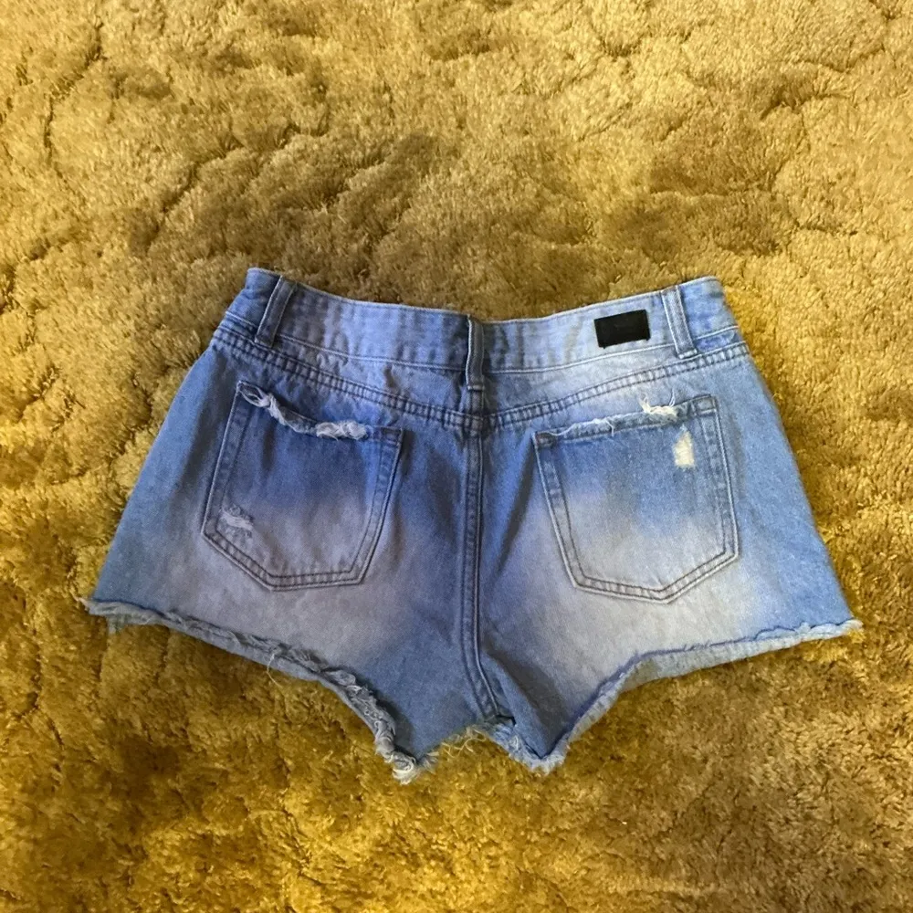 Flamingo Distressed Jean shorts Blue - Image 8