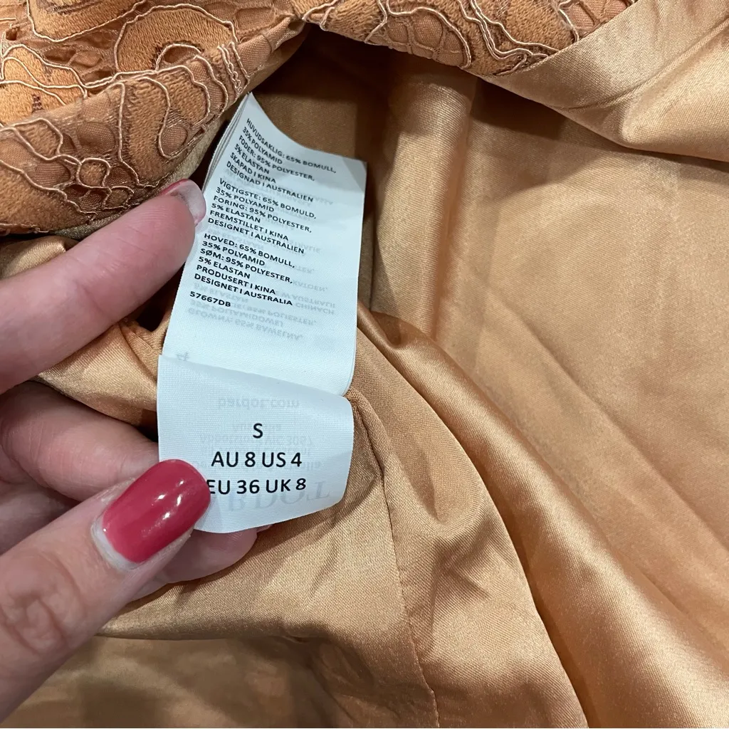 BARDOT Womens Orange Slitted Zippered Corset Lace Sleeveless Halter Dress - Image 10