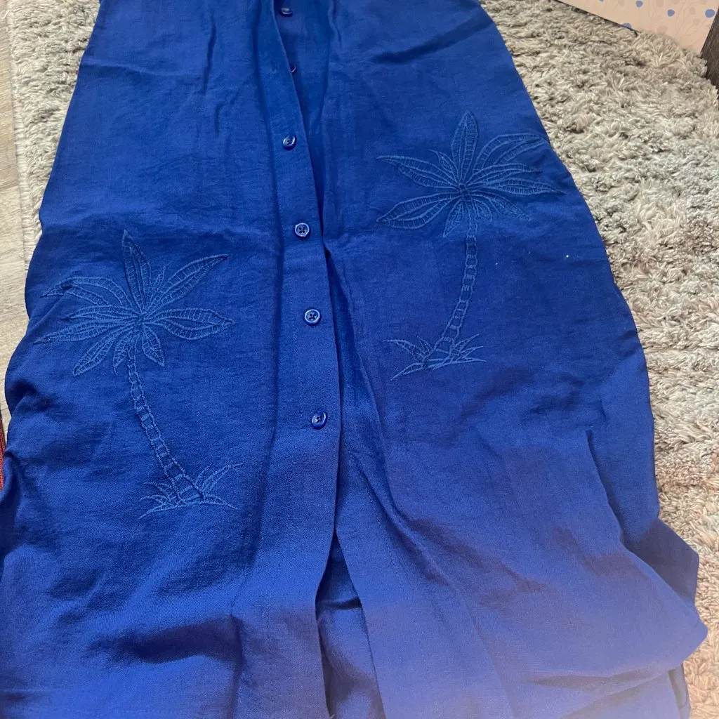 NWT Calypso St. Barth Blue button down midi dress size small - Image 5