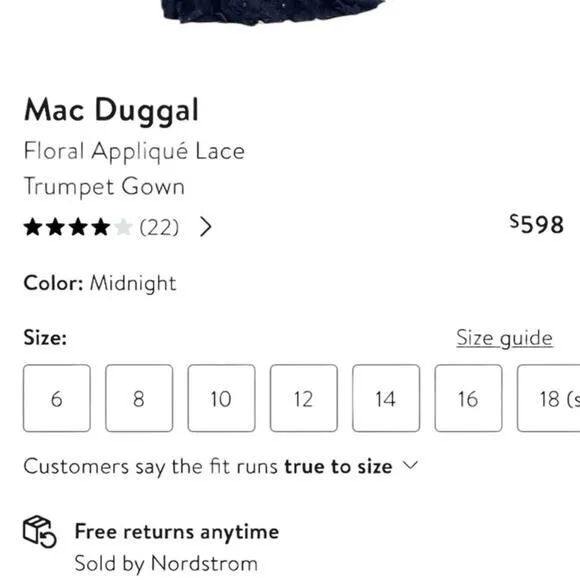 MAC‎ DUGGAL $598 floral appliqué lace trumpet gown 6 - Image 12