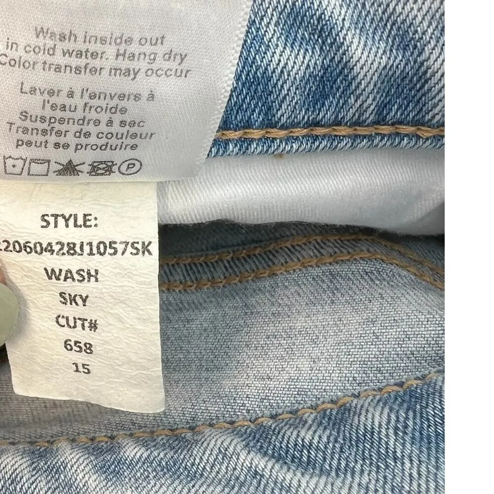 Veronica Beard Sheridan Exaggerated Flare Jeans High Rise Denim Sky Blue Size 15 - Image 15