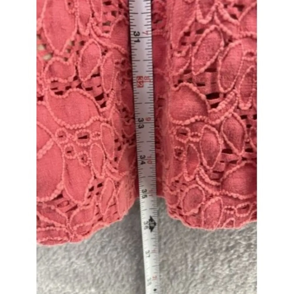Maeve Women's Pullover Dress Salmon Pink Fit & Flare Cap Sleeve Size XS Lace - Image 9