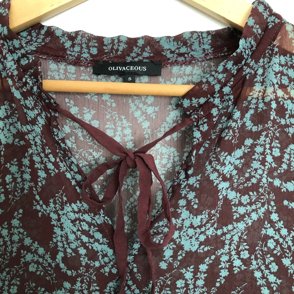 Olivaceous Printed Peasant Dress - Image 6