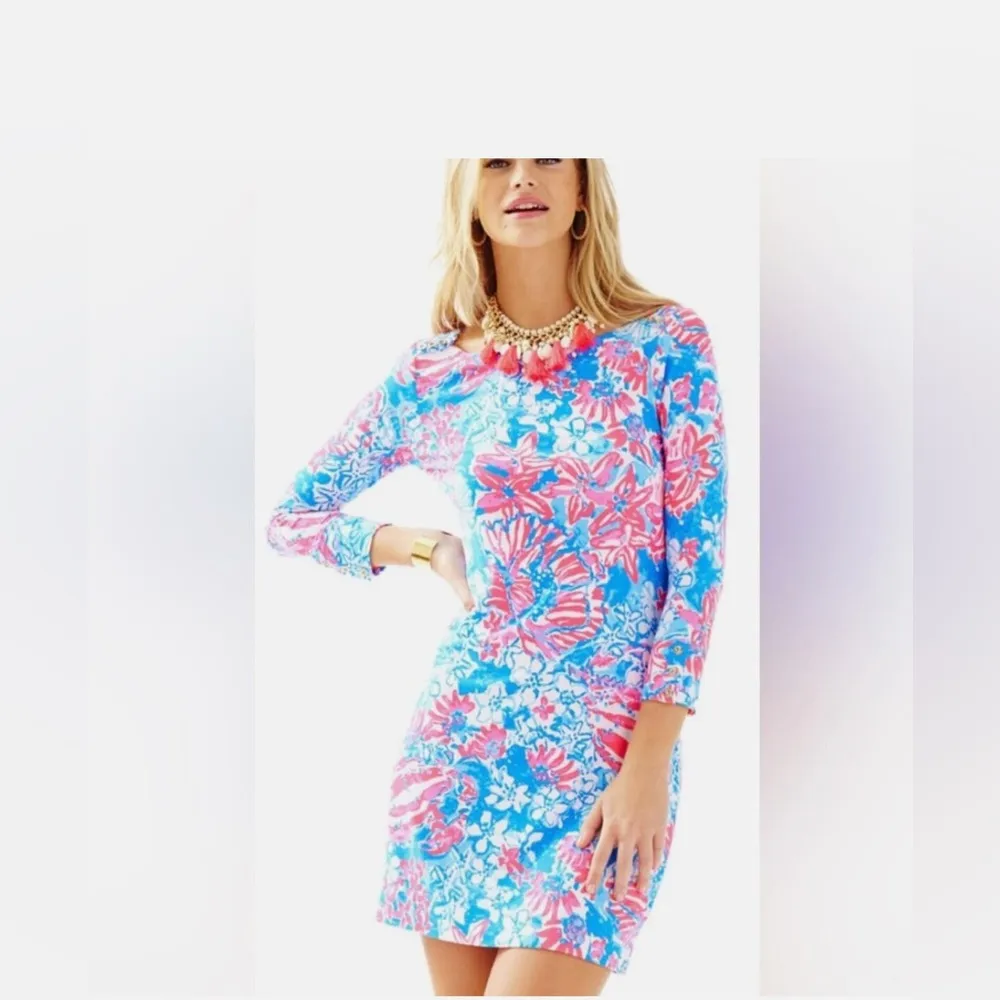 Lilly Pulitzer Sophia dress pop pop baby blue boat neck - Image 3