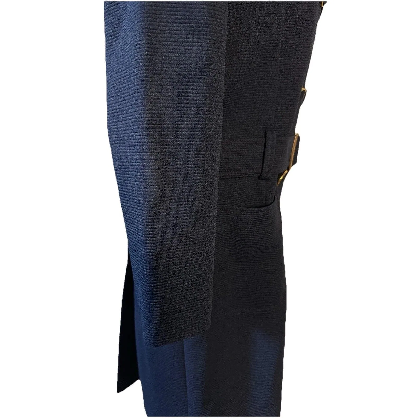 Vintage The Pageant Coat Navy Belted Double Breasted Swing Coat 1960s Size S Blue - Image 9