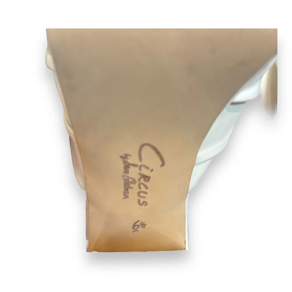 Circus NY Marianna Block Heel White Vegan Leather Sandals Size 6.5 - Image 8