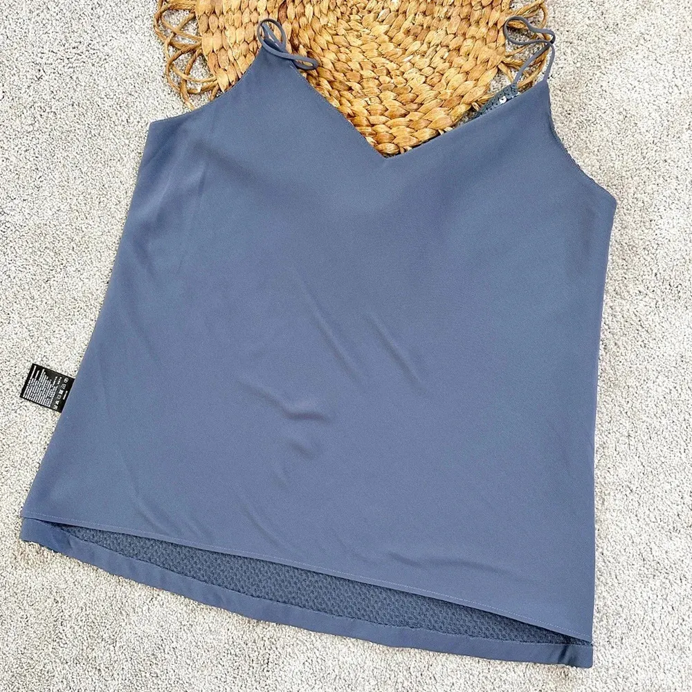 NWT Lafayette 148 New York Eva Sequin Camisole Tank Top in Smoked Slate Size S - Image 14