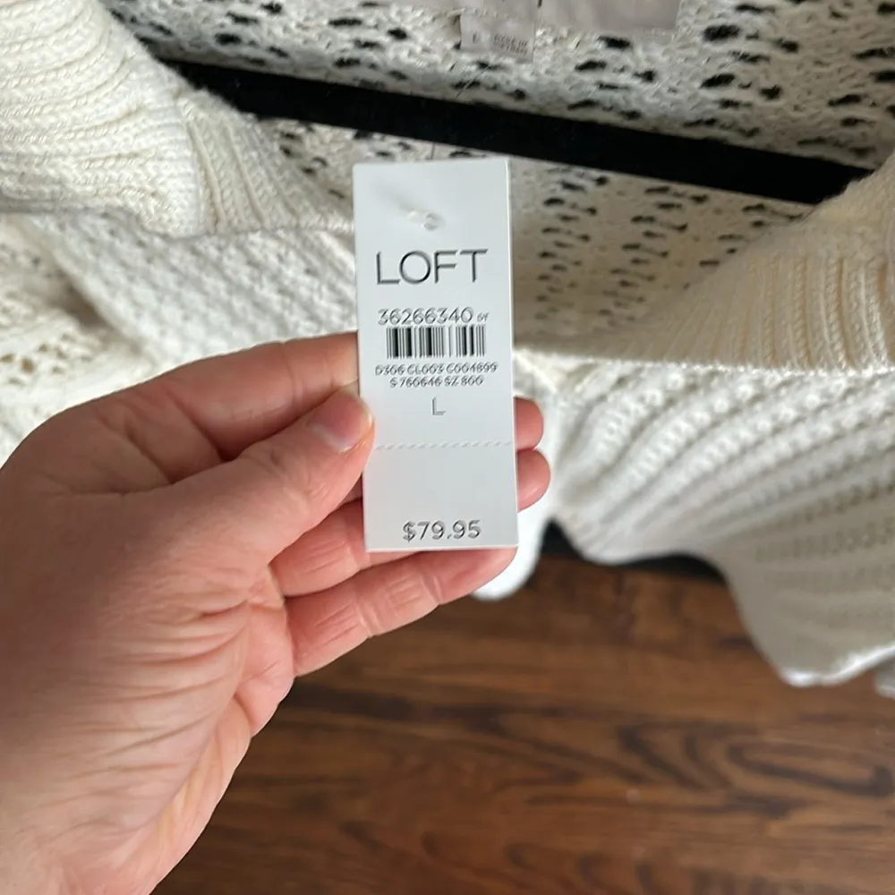 Loft  Collared Mesh Sweater, NWT - Image 3