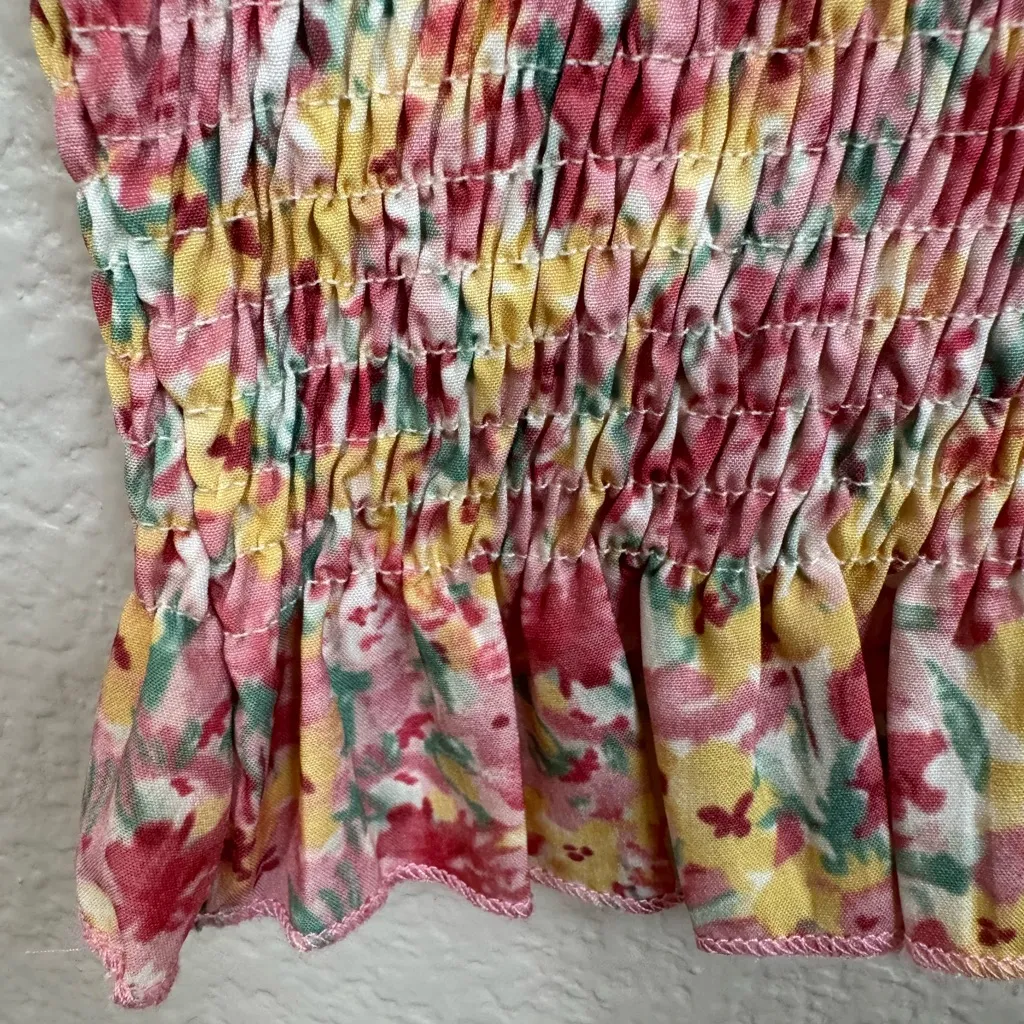 Revolve SNDYS Everyday Tina Pink Floral Smocked Midi Dress size US 2 $88 - Image 11