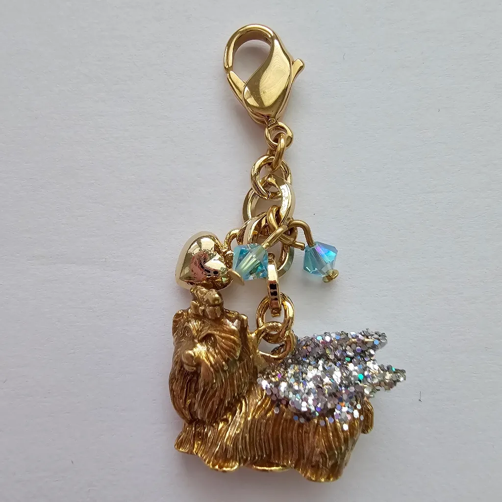 Kirks Folly Infinite Love Yorkie Charm Goldtone Metal Gold - Image 2