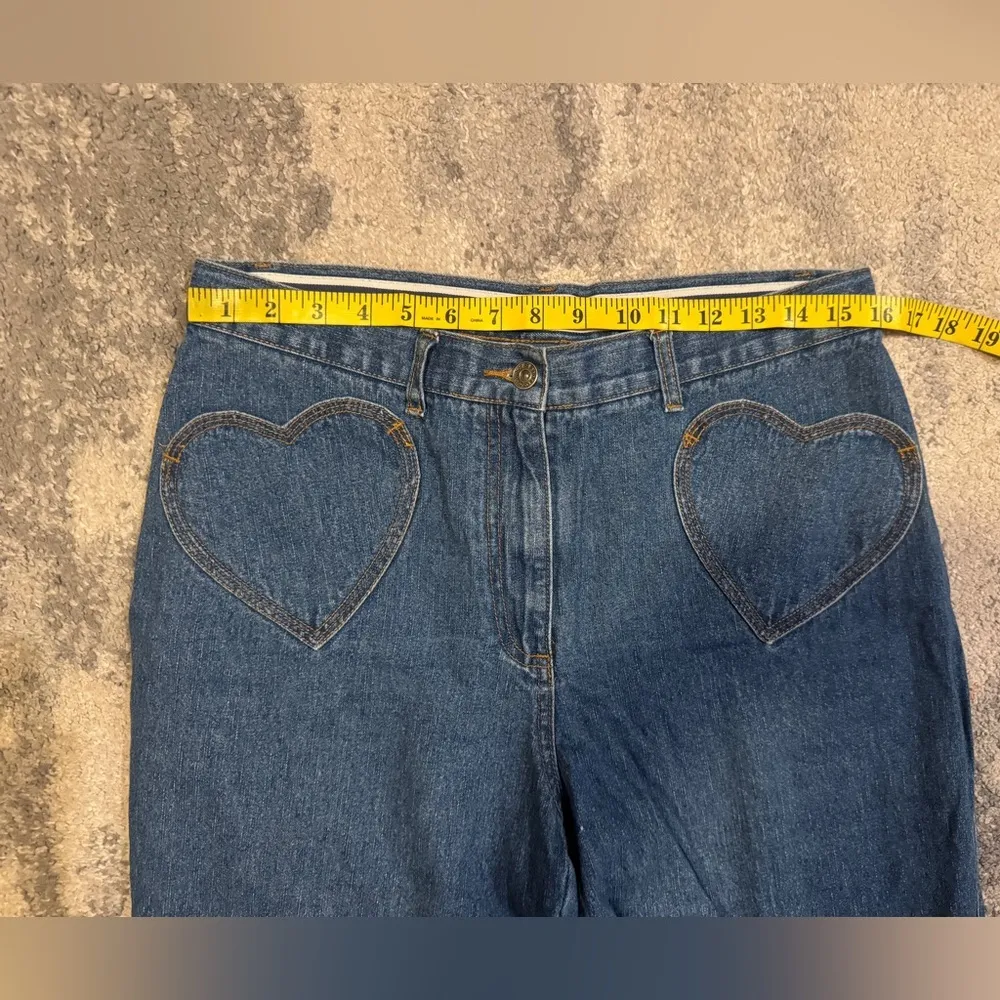 Vintage Blue Heart-Embroidered Women's Jeans - Image 4