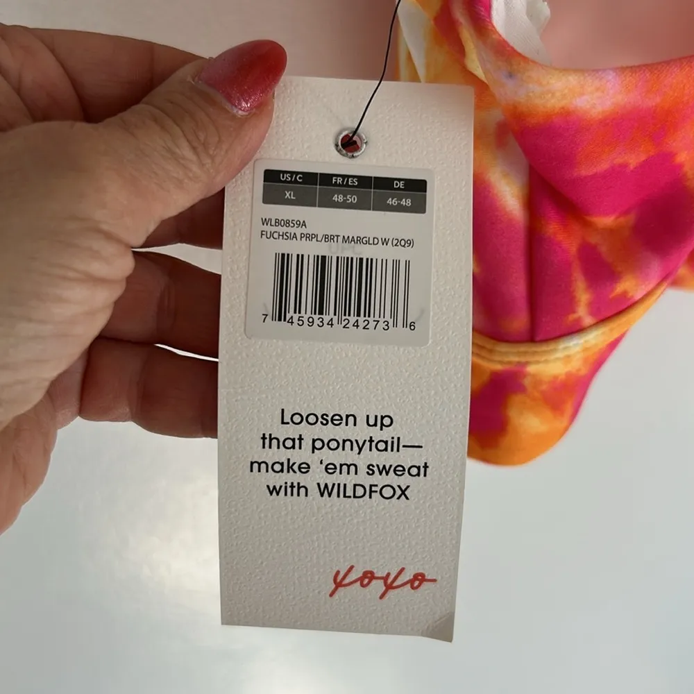 Wildfox Monica Sports Bra Fuschia/Marigold Tie Dye - Image 6