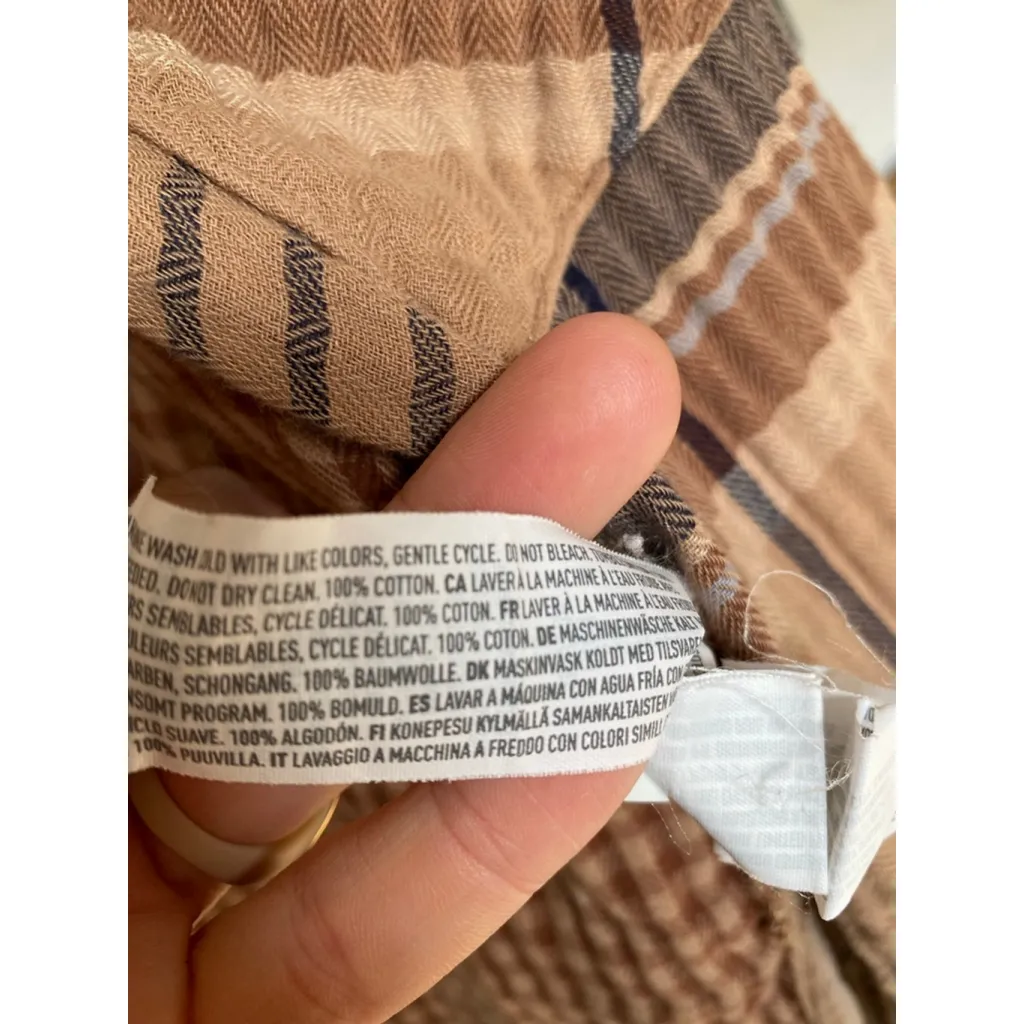 Aerie Plaid LUMBERJANE Shacket Button Up 100% Cotton Quiet Luxury Old Money XS - Image 7