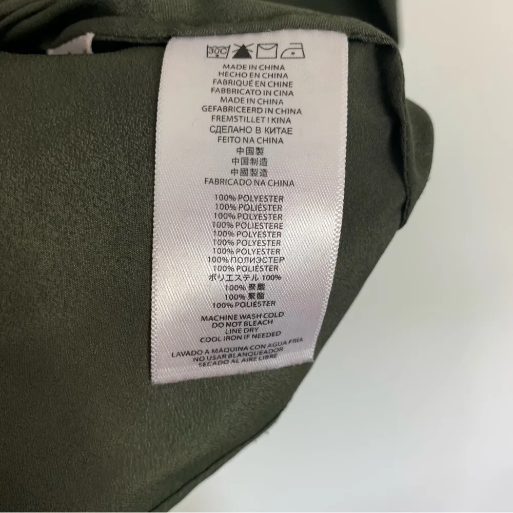 Michael Kors Button Front Shirt Olive Green Size Small - Image 12