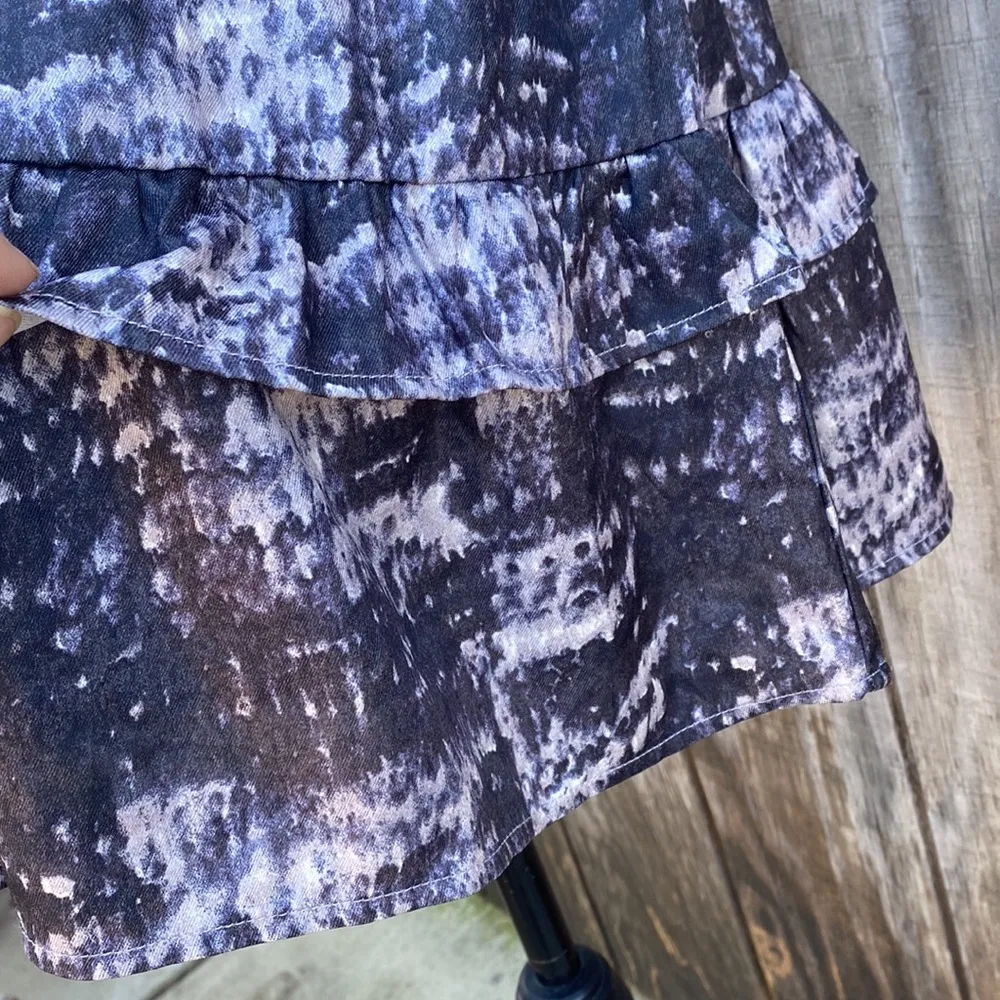 STORIA Blue White Wide Ruffle Sleeve Romper Size L NWT - Image 5