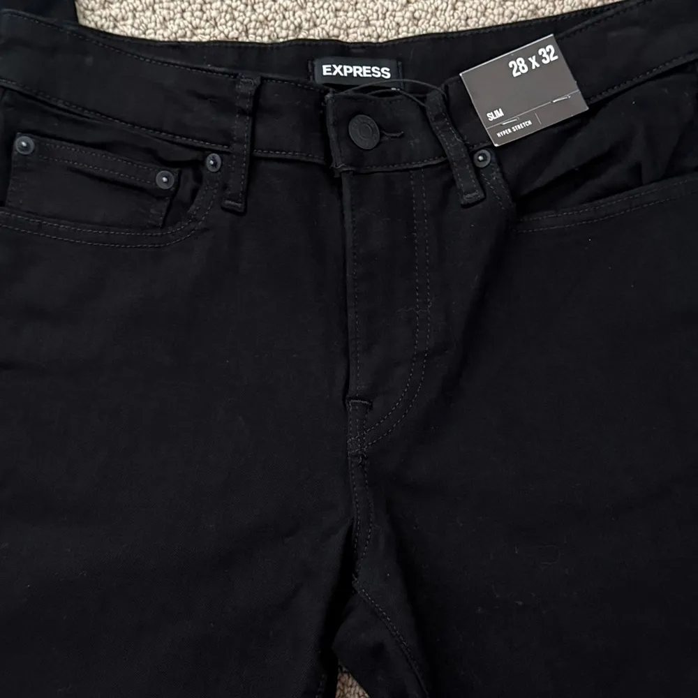 Express Women’s Slim Hyper Stretch Black Denim Jeans Size 28 Length 32 - Image 2