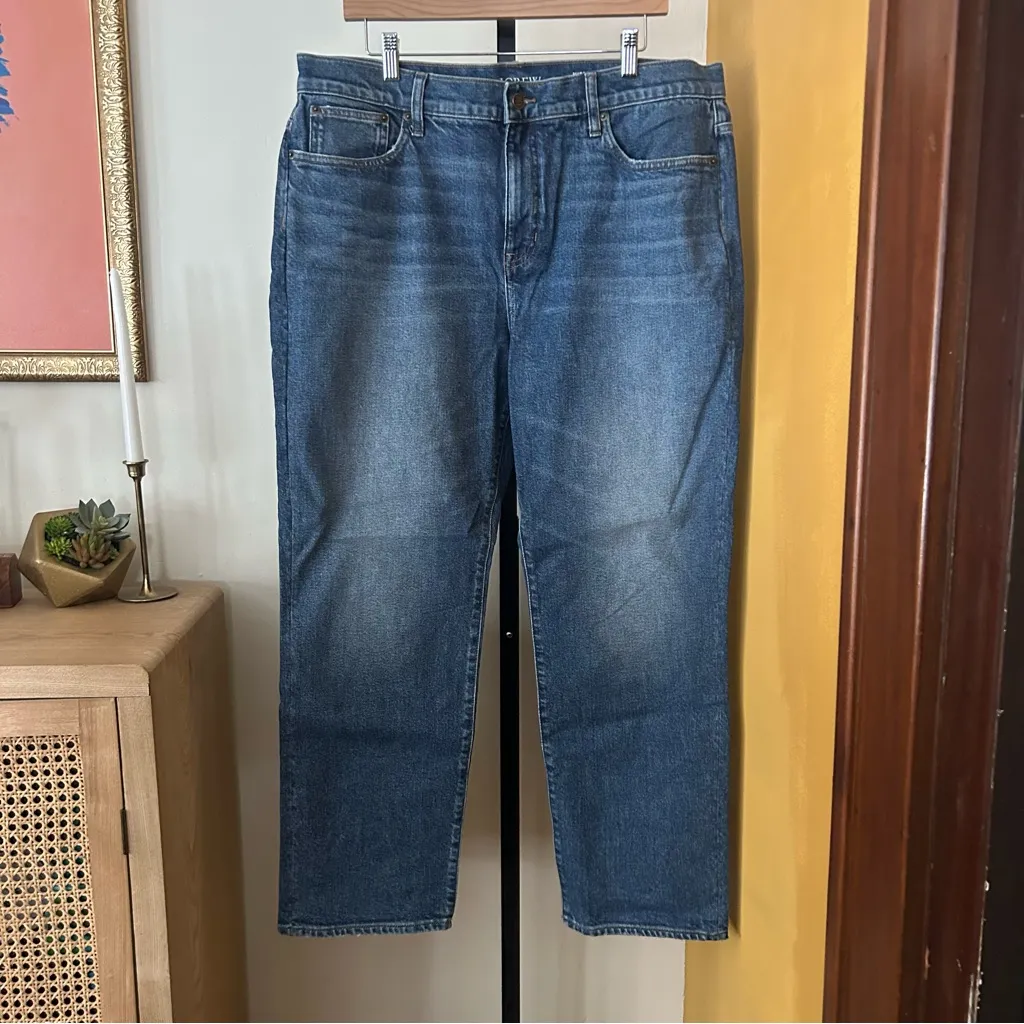 J. Crew Nipped Straight Jeans High Rise Semi-Stretch Denim NEW $158 Size 32 (14) - Image 3