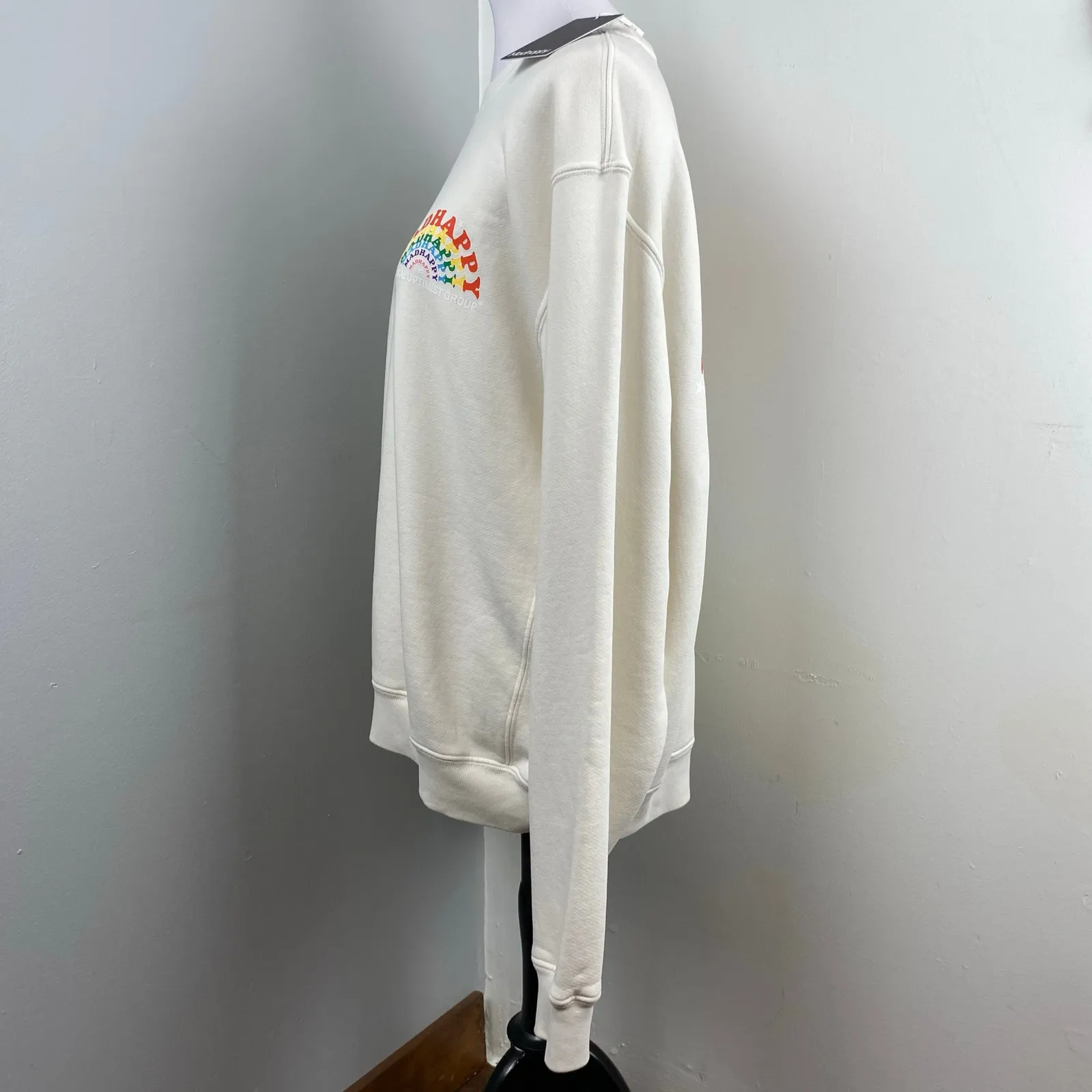 Madhappy Unisex Prism Capsule White Sweatshirt Rainbow Graphic Large NWT - Image 4