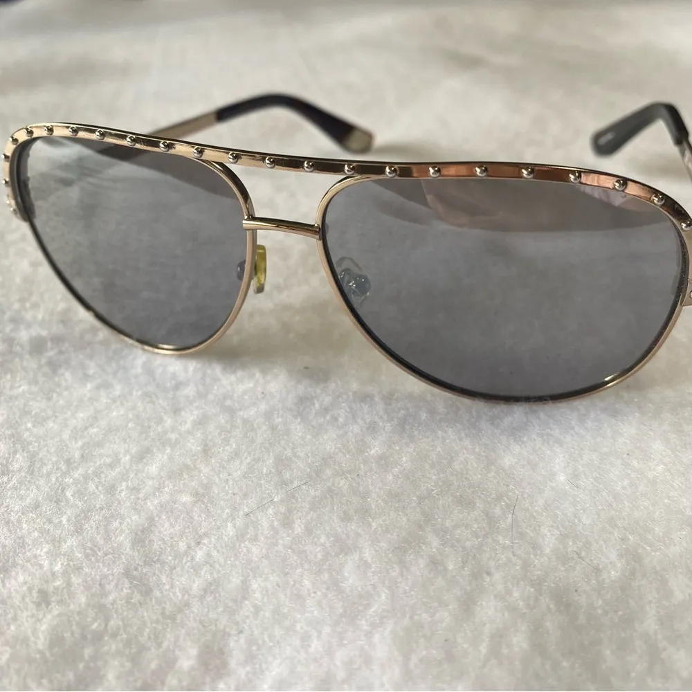 Juicy couture Sunglasses Y2K 2000s Studded Chrome Aviator Sunnies 557/S - Image 9