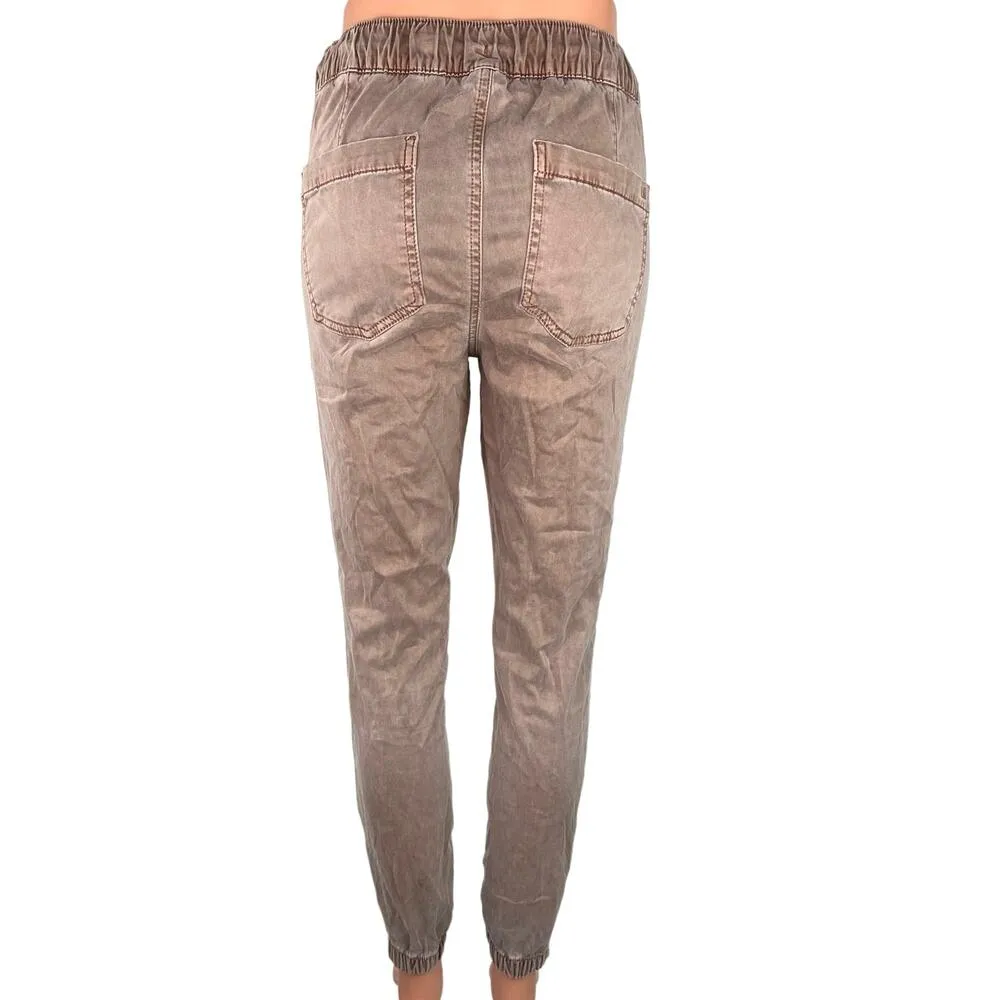 American Eagle Tan Beige Drawstring Cargo Skinny  Zip Utility Jogger Pants Sz 6 - Image 3