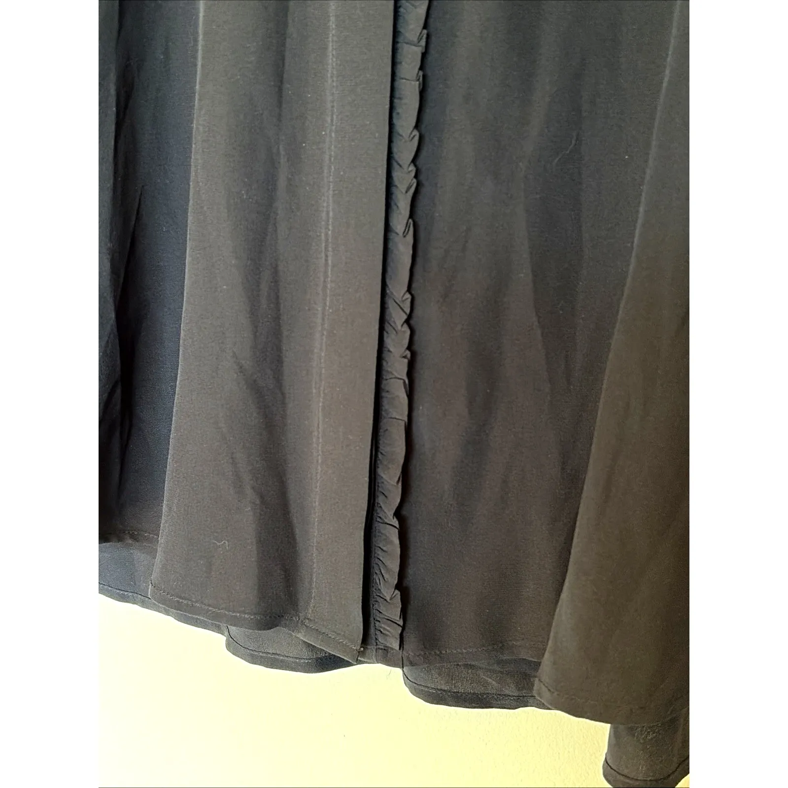 Club Monaco Classic Black Mulberry Silk Shirt Dress Womens Medium MISSING BELT - Image 5